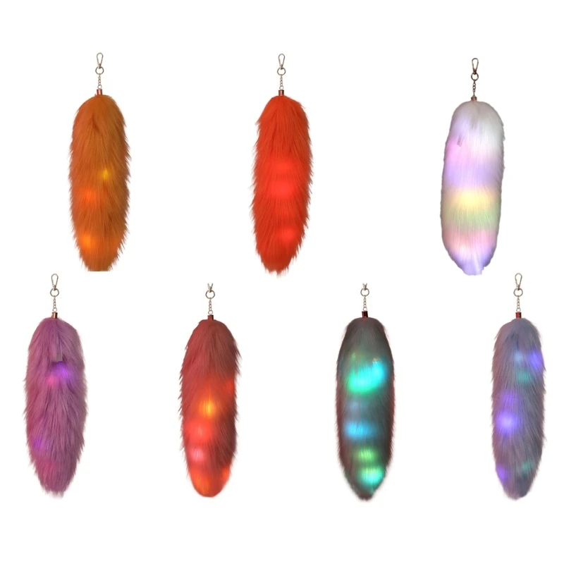 

Стильный светодиодный брелок с хвостом, привлекательный и красочный брелок с подвеской, подвесной аксессуар для украшения сумки,