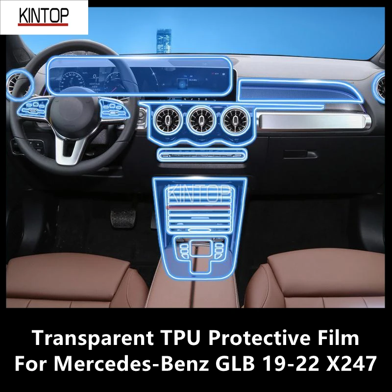 

For Mercedes-Benz GLB 19-22 X247 Car Interior Center Console Transparent TPU Protective Film Anti-scratch Repair FilmAccessories