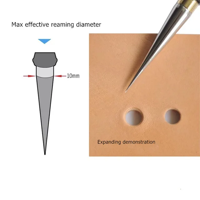 Punteruolo Per Pelle In Acciaio - Con Manico In Faggio, Per Lavorazione Cuoio E Riparazioni, 3mm - Foto 13