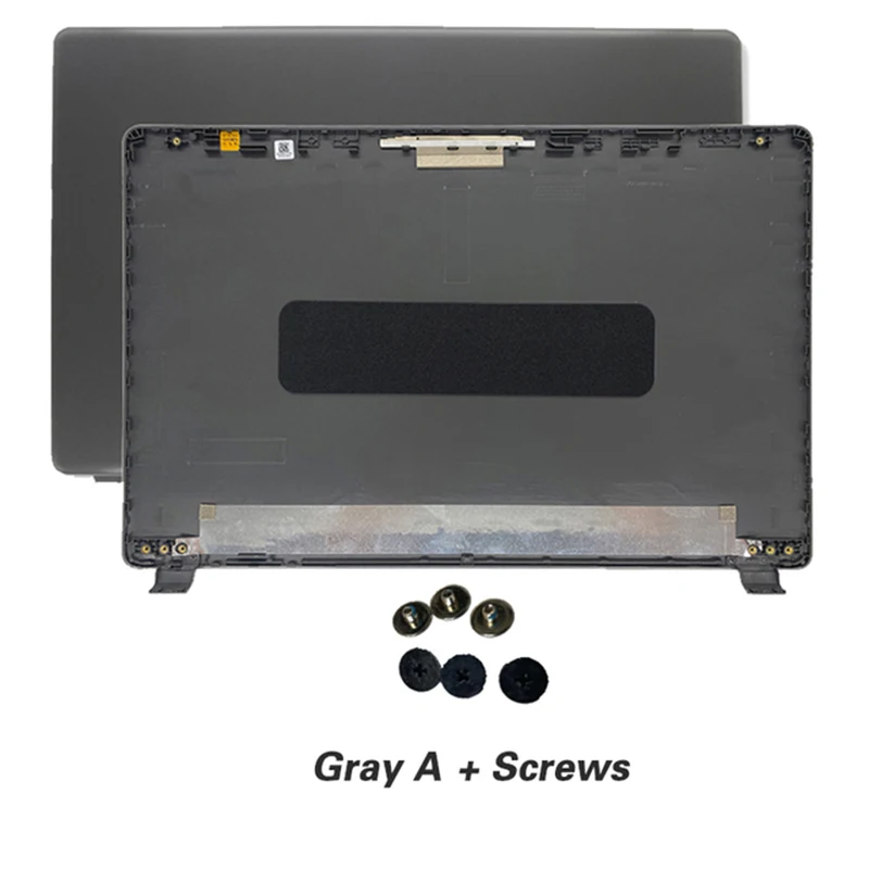Black 15.6-Inch Laptop LCD Back Cover with Front Bezel and Hinges