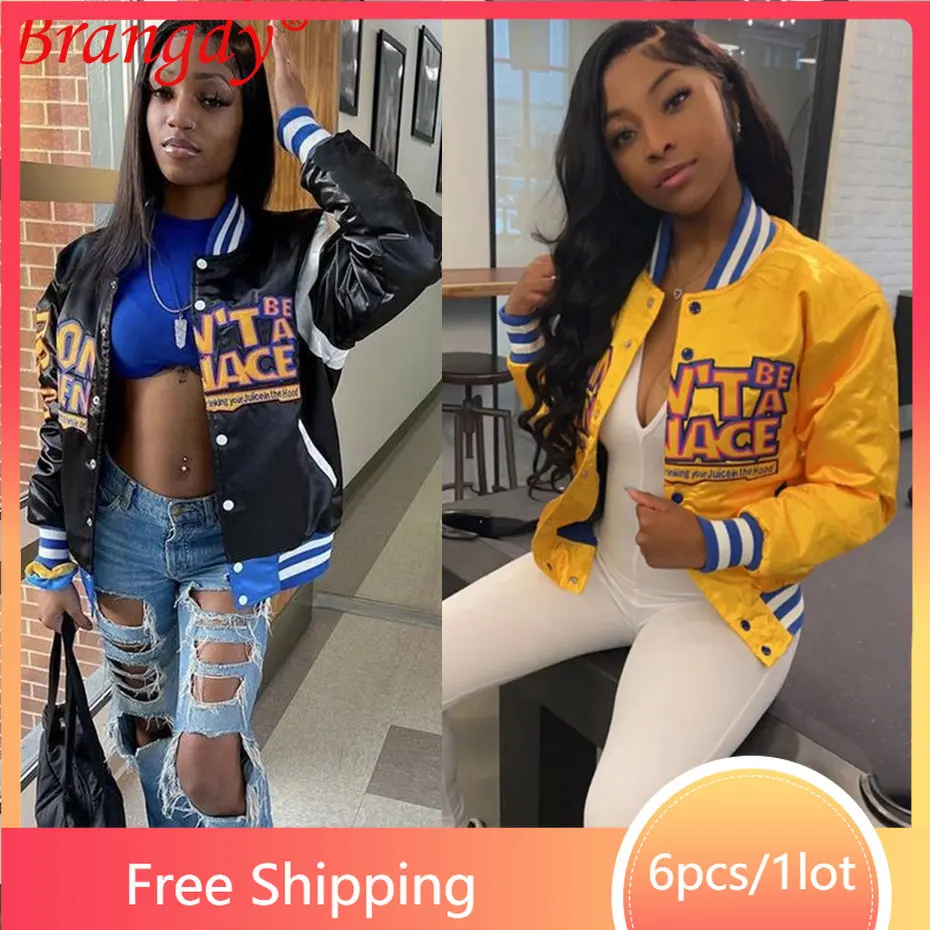 6pcs Bulk Items Wholesale Lots Winter Jacket Women Coat Harajuku Letter