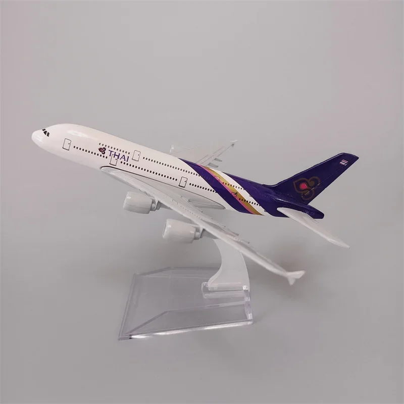 

16cm Alloy Metal Air Thai A380 Airlines Airplane Model Thailand Airbus 380 Airways Diecast Air Plane Model w Stand Aircraft