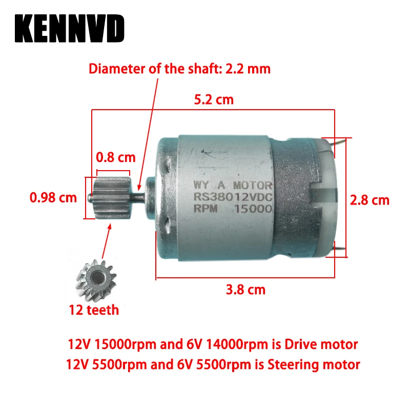 6V 12V 24V RS550 RS390 Universal Kinder elektrische Fahrt auf Spielzeug Auto Motor Motor Upgrade Ersatzteile Zubehör – Detail 1