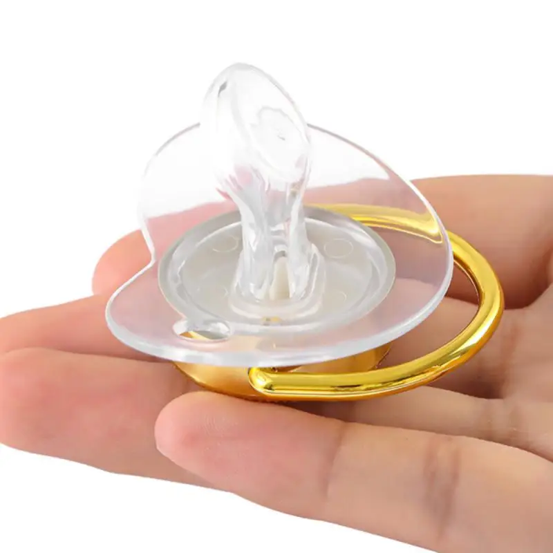 26 name initial letter baby pacifier gold imperial crown pacifier clips BPA free silicone infant nipple newborn dummy soother silicone pacifier