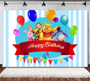Winnie Bear and Friend Birthday Decoration Paper Plate Cup Napkin Balloon Disposable Tableware Kids Baby Shower Party Supplie 1