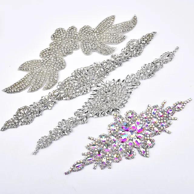 Handmade Rhinestone & Pearl Bee Patches - 10-Pack Sew-On Appliques For Clothes, Bags, Hats (Approx. 2.32x1.57 In)