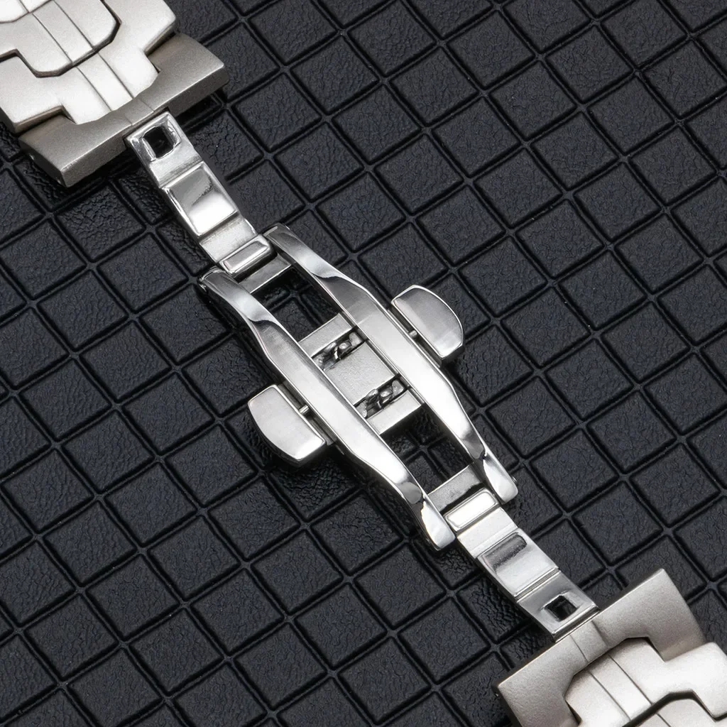 Heavy-Duty Armor Metal Watch Strap, Adjustable Stainless Steel Bracelet