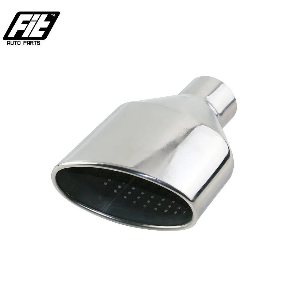 Universal Car Exhaust Tip for Audi Polish Stainless Steel Car Rolled/Oval Outlet Slant End Pipe exhaust muffler tip,exhaust trim pipe