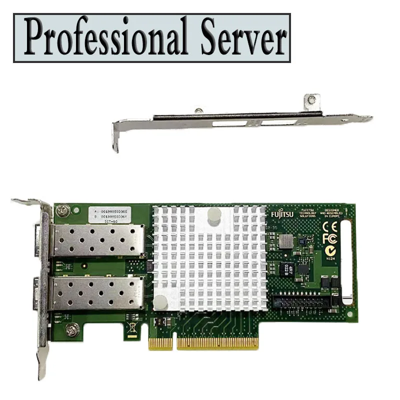 FUJITSU D2755-A11 (INTEL X520-DA2) 10G DUAL PORT SFP ETHERNET NIC BOTH BRACKETS