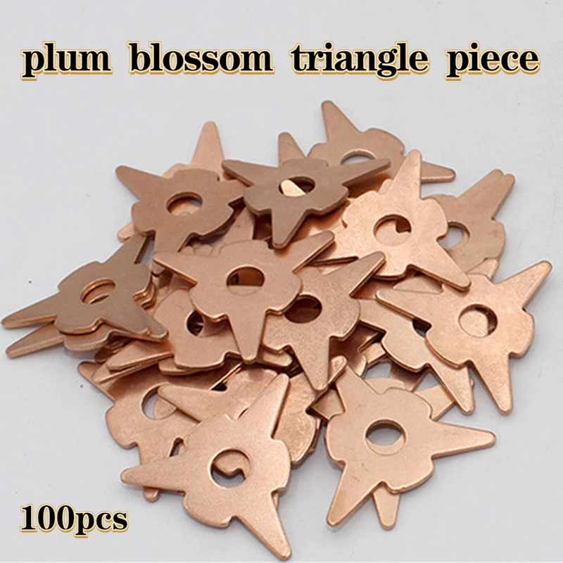100Pcs Sheet Metal Depression Shaping Car Appearance Repair Machine Key Plum Blossom Triangle Piece Accessories Pull Ring Tool