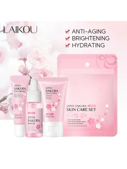 LAIKOU Sakura Hydrating Brightening Moisturizing Skin Care Serum Eye Cream Face Cream 3 Piece Set Skin Care Product - Thumbnail 7