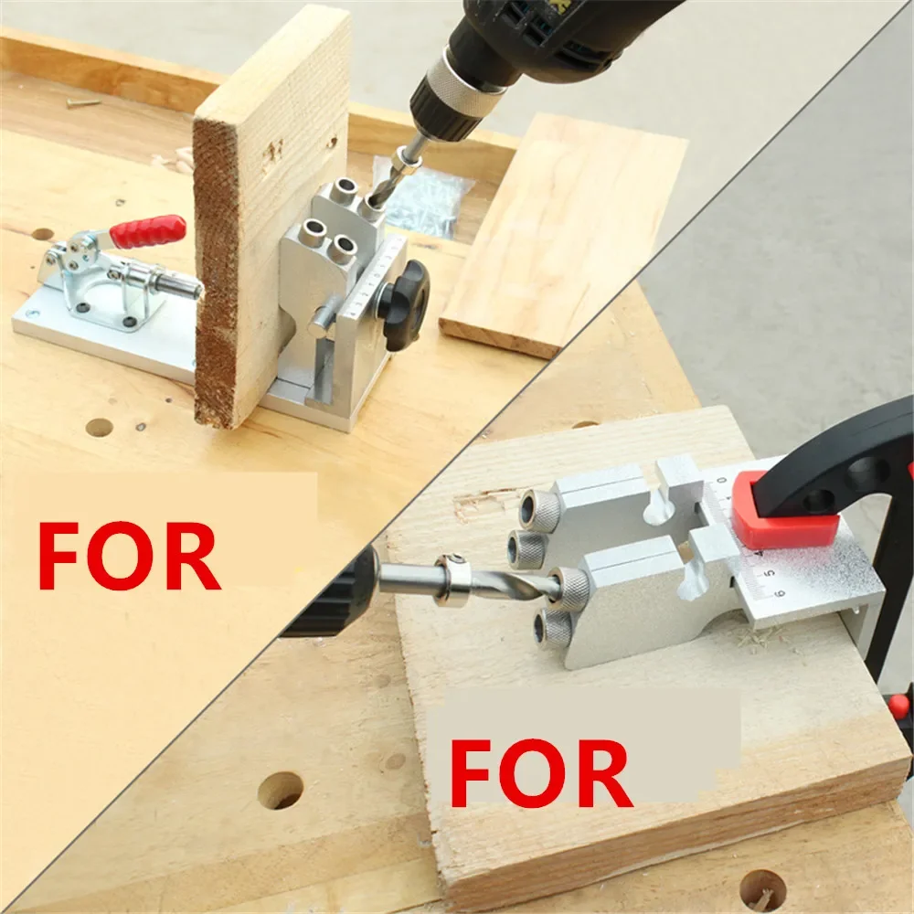 Aluminum Alloy Oblique Hole Drilling Locator Fixture Woodworking Fixed Tool Equipment Log Pin Manual Hole Punch