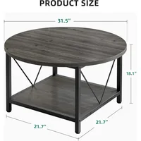 Coffee Tables for Living Room, Round Coffee Table, Small Coffee Table with Storage 2