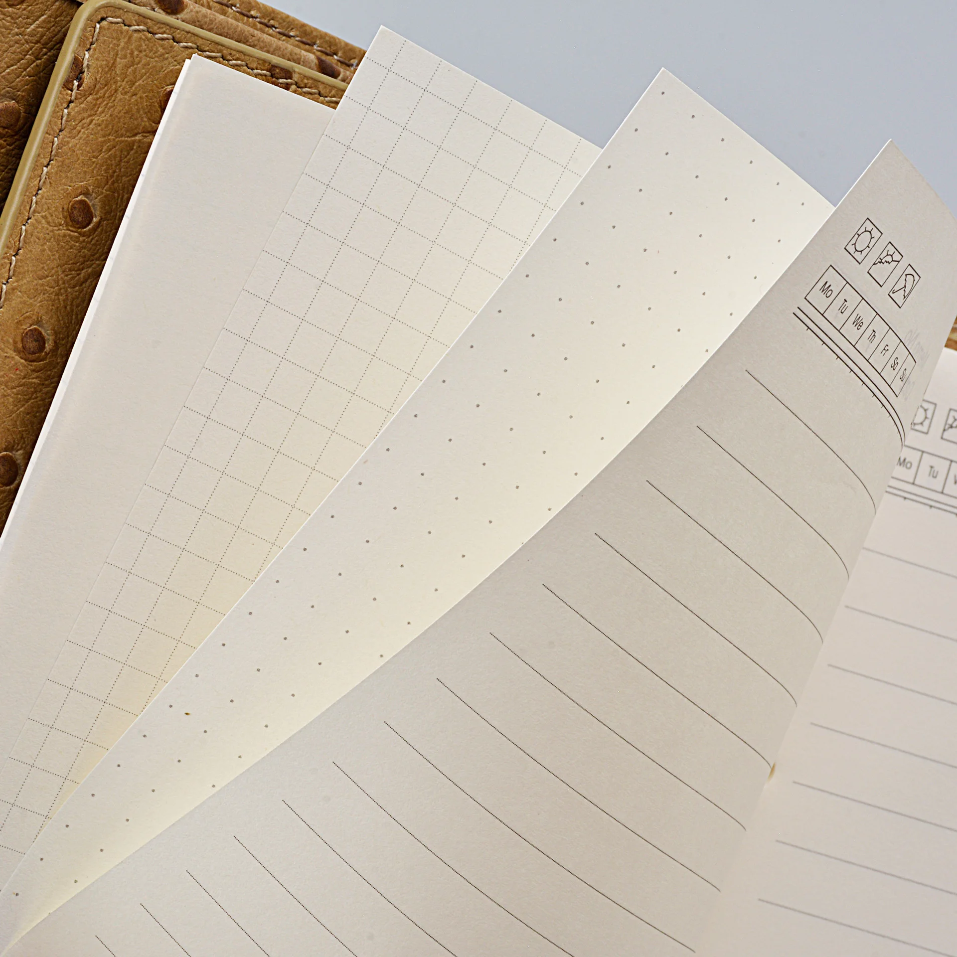 Premium A4 Planner Refill Paper - 80 Sheets, 160 Pages, Blank/Ruled/Kraft/Grid Options