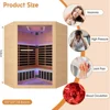 Sauna, 5 Person Far Infrared Saunas Room Low-EMF Dry Saunas with 11 Heating Plates Beauty Lamp Oxygen Bar Speaker Control Panel 5