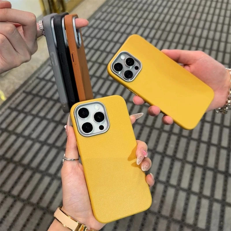 Luxury Matte Leather Phone Case For iPhone 17 Air 11 12 13 14 15