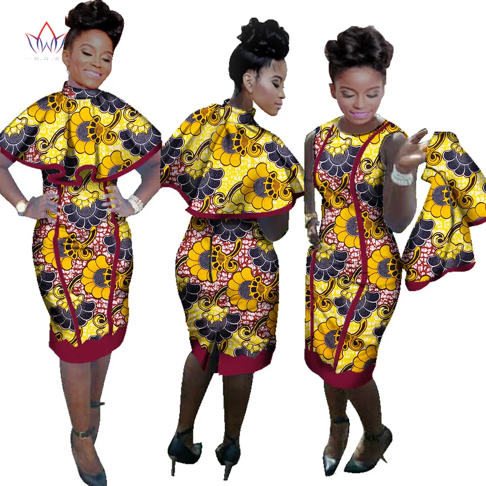 Bintarealwax Spring African 2 Piece Set Bazin Riche Dress With Top Plus
