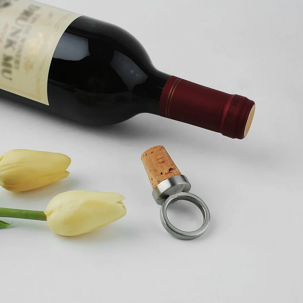 Ring Buckle Bottle Stopper Home Brew Wine Jar Plug Beer Bottle Oak Cork Pudding Container Wood Lid Cap 17mm Bottl Cap Keeper