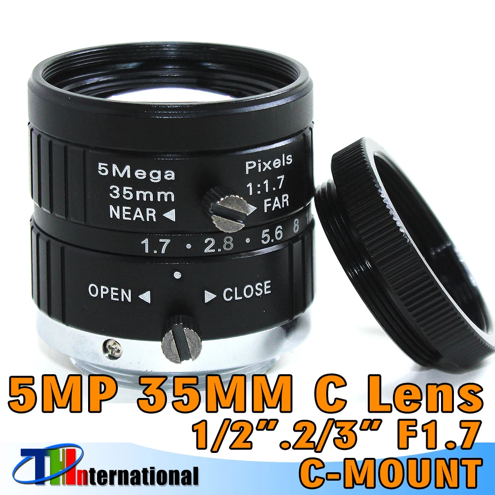 5MegaPixel 5mp 35mm lens 50mm C Mount Lens Manual Iris 1:1.7 Aperture 1/2