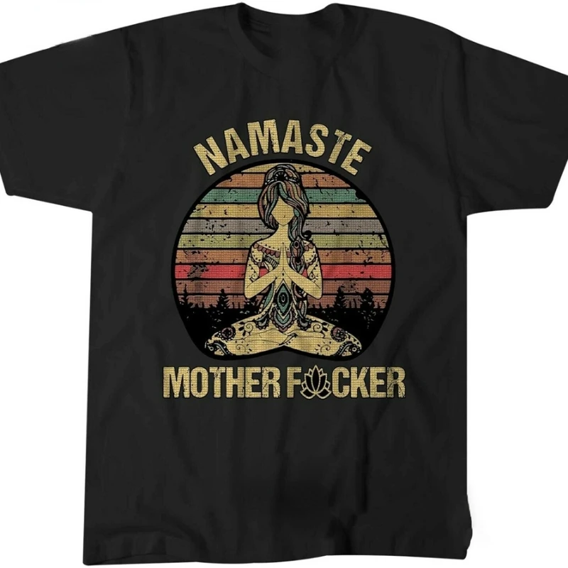 

Namaste Mother Cotton T-Shirt Men Clothing Short Sleeve T-shirts Man Tops Y2k Clothes Creative Leisure Camisa Novelty Hipster