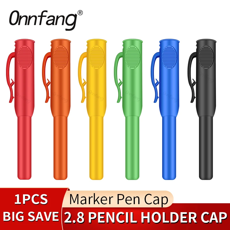 

Onnfang 6 Colors Carpenter Scribing Pen Holder for Deep Hole Pencil Markers Stand Pocket Clip Marking Scribe Woodworker