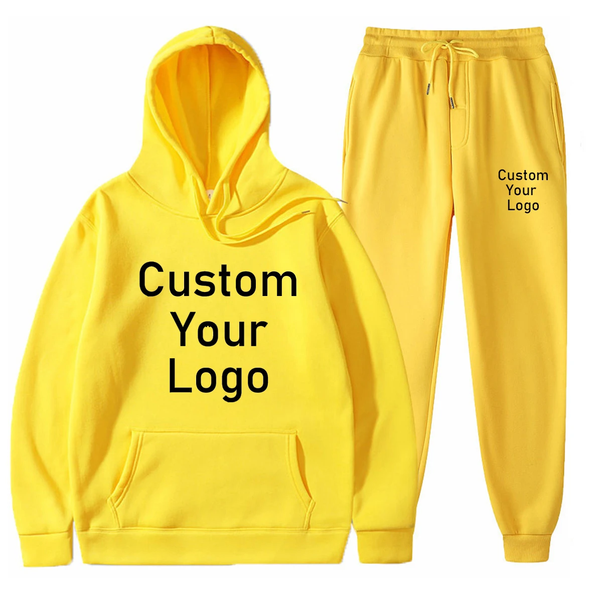 Men Women Tracksuits Make Your Design Logo Text Custom Hoodie Set Original Design Printed Sweatshirt and Sweatpants 2 Pieces Set mens loungewear sets