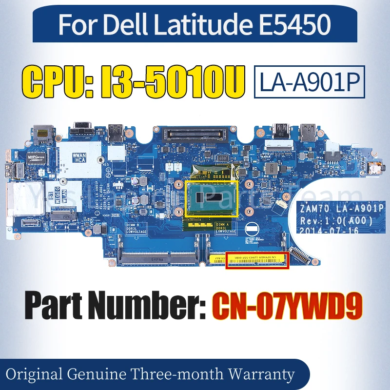 Оригинальная материнская плата для ноутбука Dell Latitude E5450, модель LA-A901P SR23Z 100%, протестированная материнская плата для ноутбука