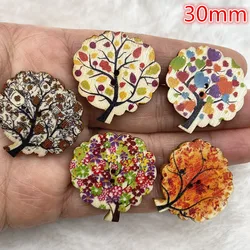 Green Tree Decoration Buttons, 2 - Hole Handmade Craft Embellishments for Love Letters, Scrapbooks, Weddings, and Sewing Projects (12)