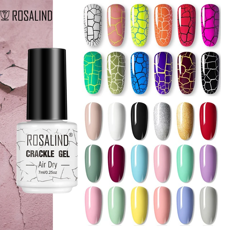 Rosalind Crackle Gel Polish Semi-Permanente Cracking Lacca Per Unghie Asciugatura Rapida Nail Art Non C' È Bisogno Di Lampada Uv Led Smalto Gel