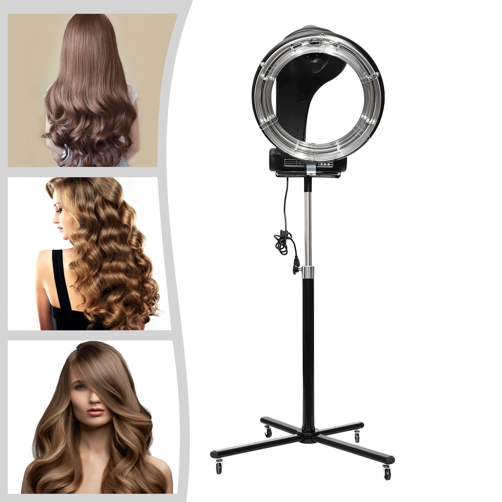 Professional Standing Hair Dryer - 3 in 1 Orbiting Infrared Free Standing Dryer Hair Dryer Accelerator Perm Styling 4