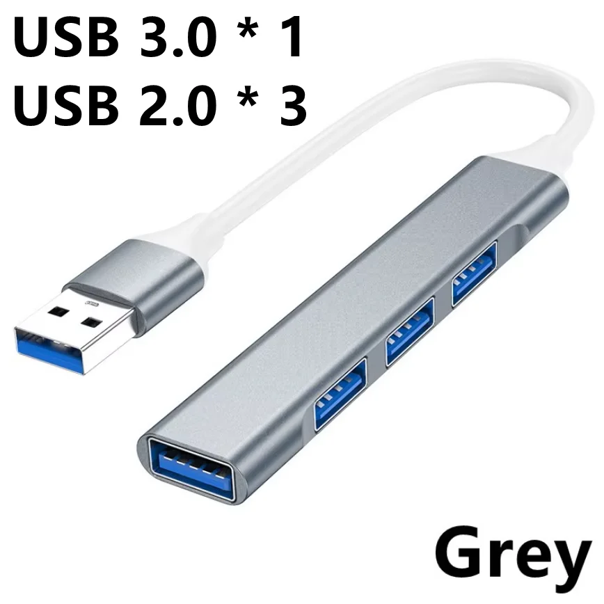 4-Port USB Hub 3.0 High-Speed Data Transfer USB3.0 2.0 HUB 4-IN-1 USB Port Expander USB Splitter for PC Laptop HDD Flash Drives