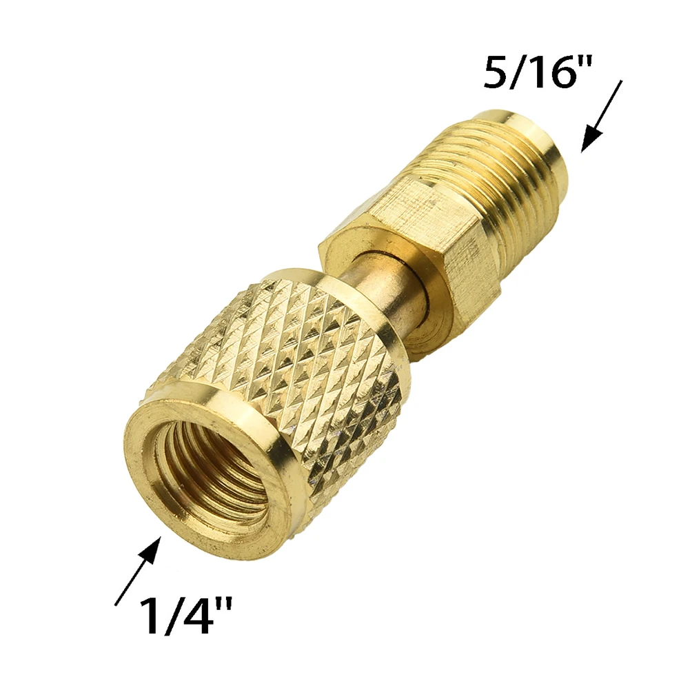 

1Pc R32 R410a Connector Head Male 5/16 To Female 1/4 SAE Adapter Air Conditioner Quick Coupler Air Conditioning Part