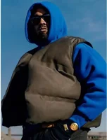Autumn men Kanye West with double-sided can wear pure cotton vest high quality solid color vest high street trend loose coat  XL 1