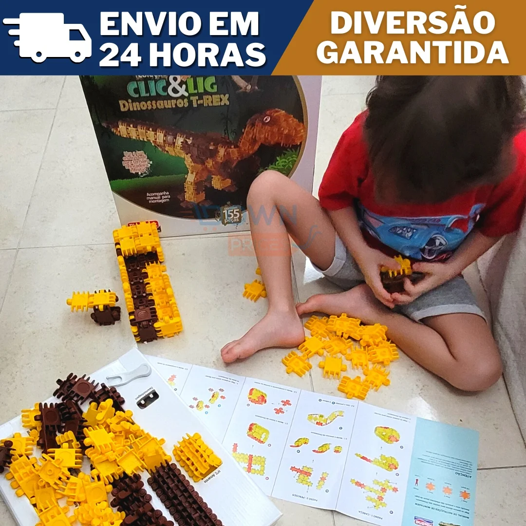 Clic & Lig Dinossauros T - Rex ( 155 Peças )