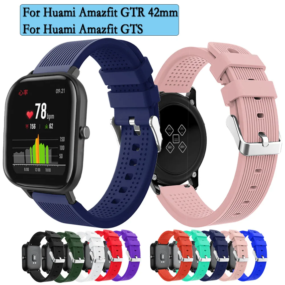

Ремешок 20 мм для Huami Amazfit GTS 4 Mini, высококачественный силиконовый ремешок для наручных часов, браслет, аксессуары Correa