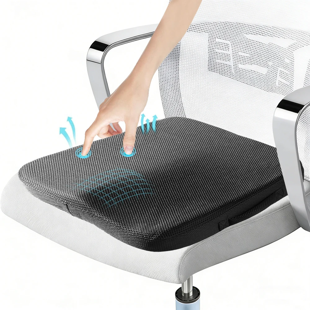 Cojín de apoyo lumbar para sentarse durante mucho tiempo, cojín coccyx ergonómico para silla de oficina y coche, alivio del dolor ciático