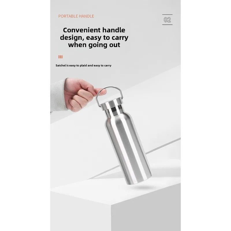 304 stainless steel large-mouth bottle mountaineering pot household vacuum thermos cup outdoor large-capacity sports water cup