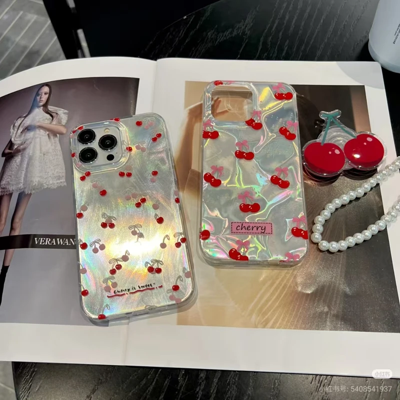 Sweet Cherry Stand Holder Shining Phone Case