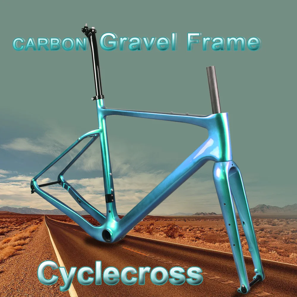 Airwolf Carbon Gravel Bike Frame 700C Disc Brake BB386 49 52 54 56 58 cm Cyclocross Road Bicycle