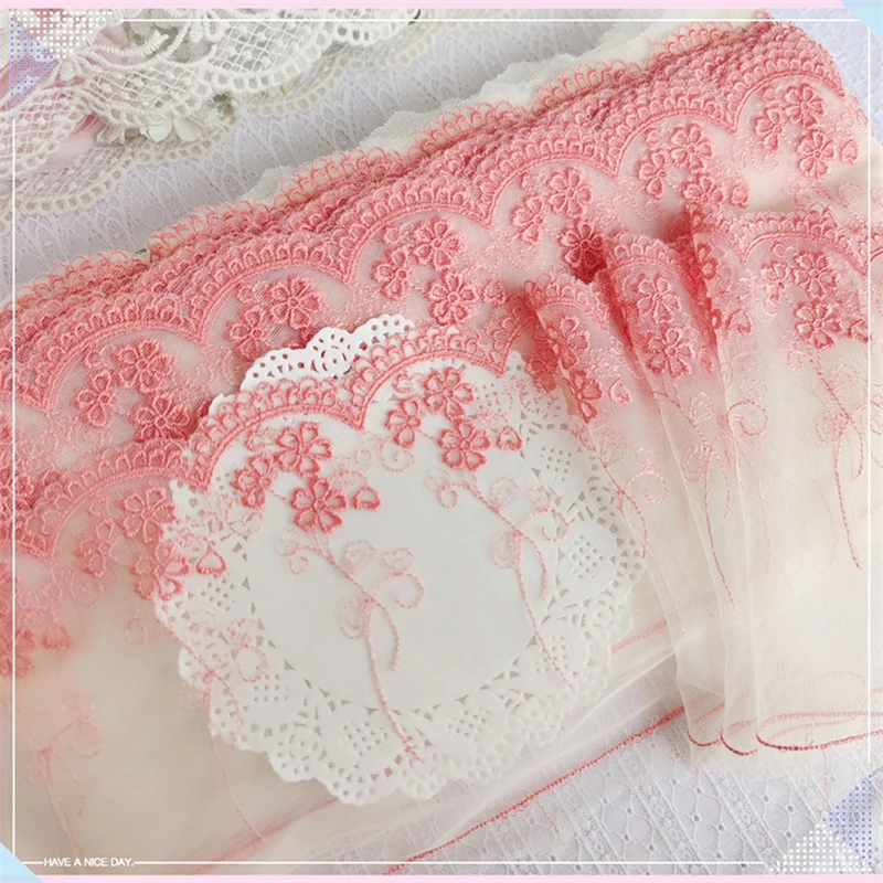 

20Yards Embroidery Lace Fabric Mesh Trim Bra Lingerie Underwear Wedding Dress Decor Garment Sewing Trimmings 20cm Width