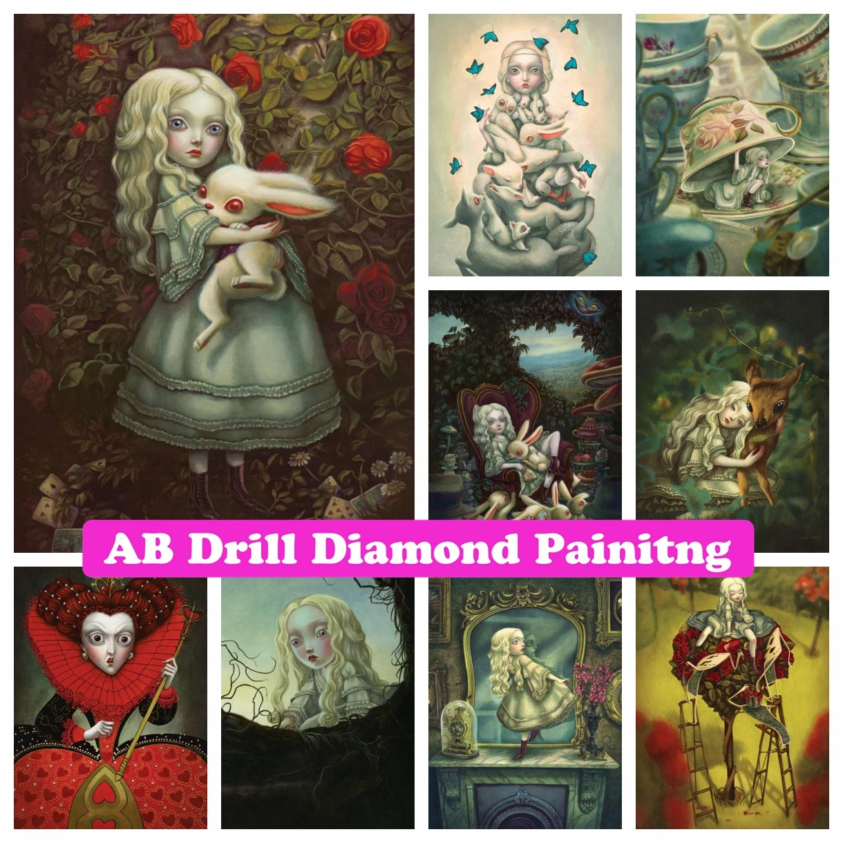 EXTRA LARGE~ DAD#124 Alice In Wonderland Tea Time Diamond Art Painting –  Diamond Art Dreams