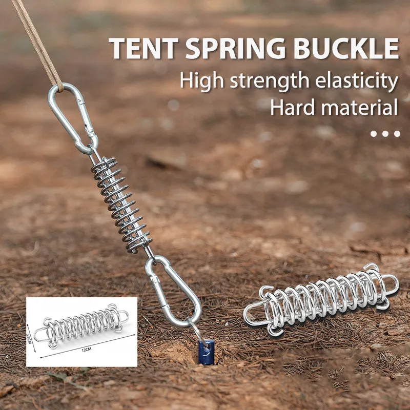 

1Pc High Strength Elasticity Stainless Steel Camping Awning Tent Rope Tensioner Fixed Buckle Wind Rope Tightener Tightening