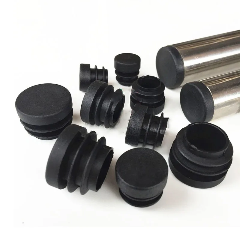 Pipe End Cap Round Plastic Blanking Tube Pipe Inserts Chair Table Feet Decorative Dust Cover