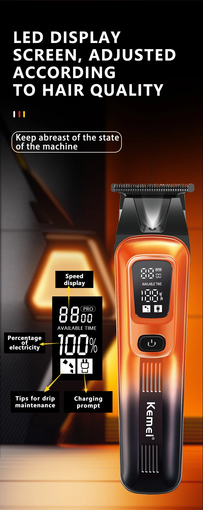 Kemei KM-037 Professional Hair Trimmer description image 4