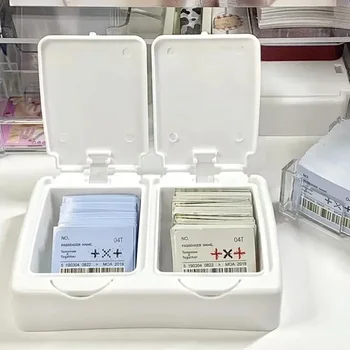 White Storage Box Pop Window Type Storage Box Kpop Idol Photo Card Holder Small Card Protective Case Large Capacity Postcard Box 1