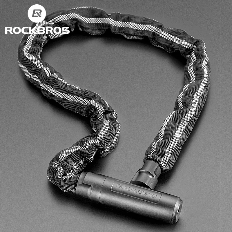 

ROCKBROS Bike Lock Alloy Steel Chain Cycling Lock Anti-theft Bold Chain Reflective At Night Strength Bicycle Accessories