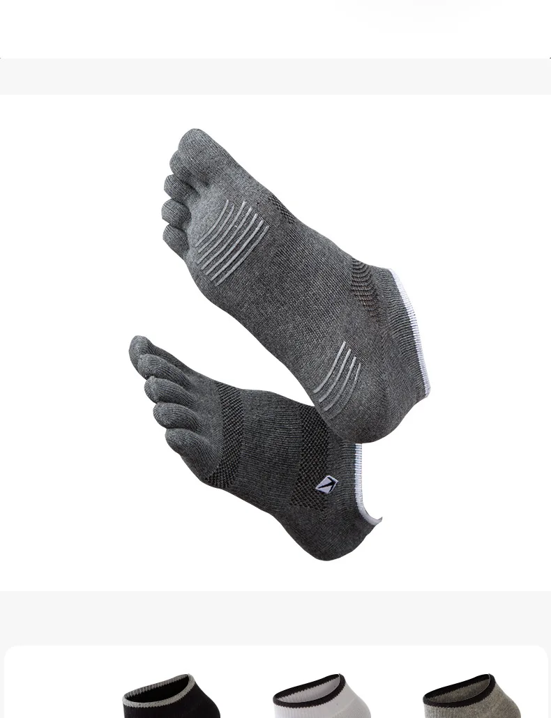 1 Paar Herren-Sportsocken mit fünf Zehen, schwarz, weiß, rutschfest, atmungsaktiv, Coolmax, schnell trocknend, schweißableitend, elastisch, Radsocken – Detail 4