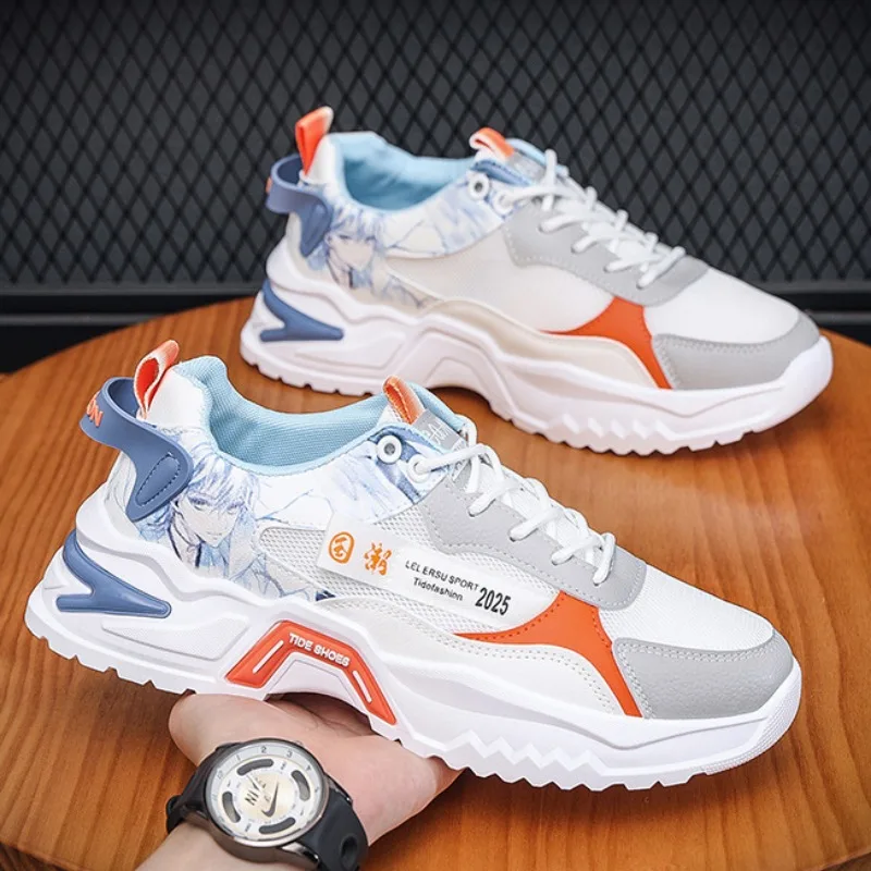 

Мужские повседневные кроссовки, Весенняя дышащая удобная спортивная обувь для бега, Мужская теннисная обувь, Высококачественная обувь на шнуровке с высоким верхом