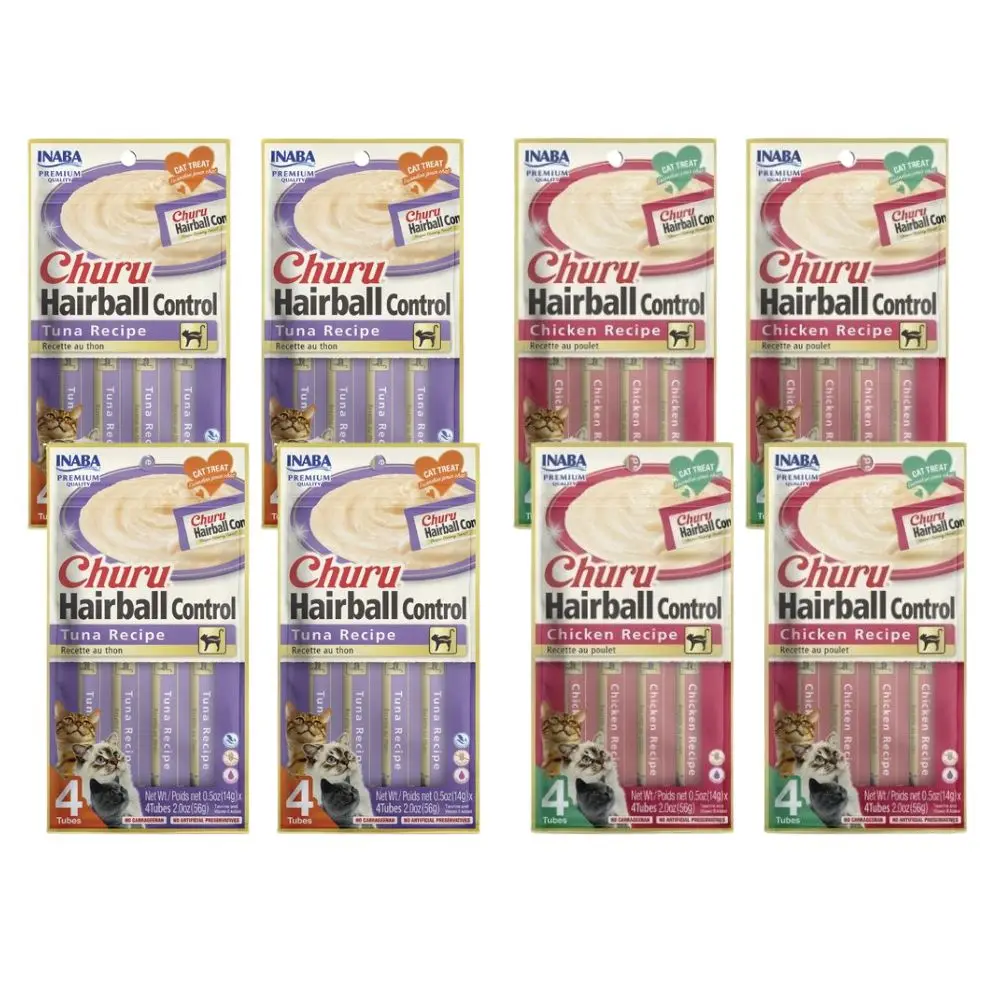 Przysmaki dla kota INABA CHURU HAIRBALL Tuńczyk Kurczak 32x14g z Polski za $17.36 / ~63zł