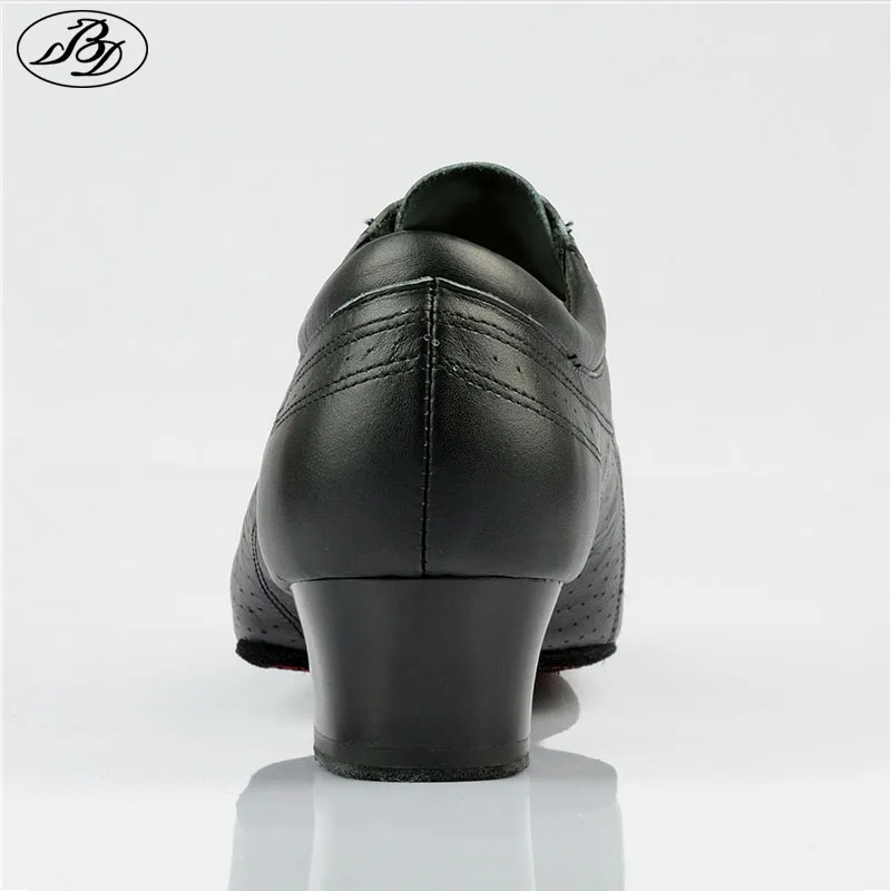 BD Dance Men Latin Dance Shoes 424 Split Outsole Soft Leather Professional Dancesport Shoe Elastic Heel Ballroom Dancing Shoes 5